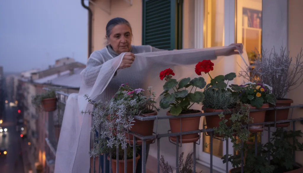 scopri un metodo semplice e gratuito per proteggere le tue piante sul balcone dal gelo notturno e mantenerle sane durante l'inverno.